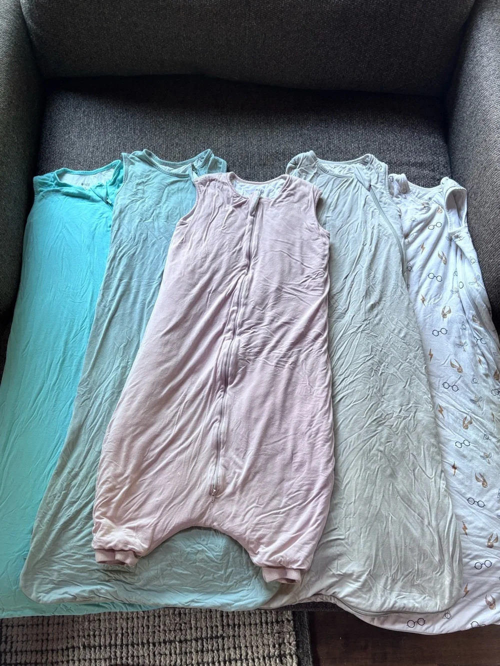 5 Kyte Baby Sleep Sacks- size L- 0.5, 1.0, and 2.5 tog
